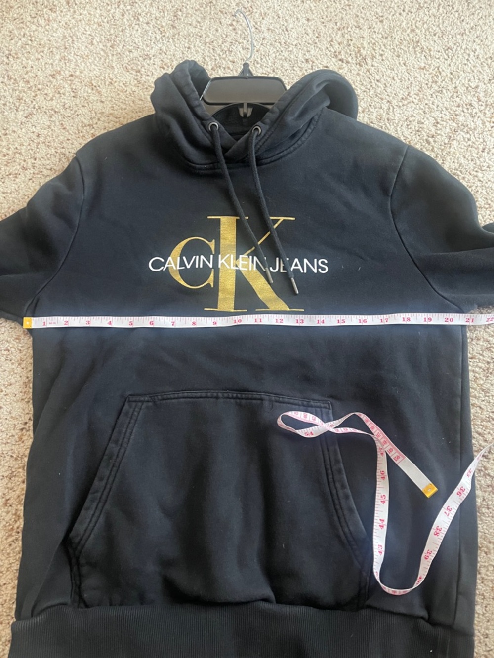 Calvin Klein Jeans men’s Black Hoodie with Gold CK Logo - Picture 6 of 7